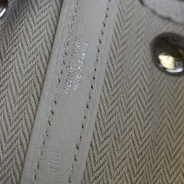 HERMES Garden Party Leather Tote Bag White