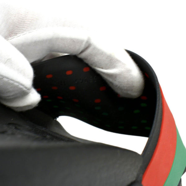 GUCCI Interlocking G Rubber Slides Sandals Black 655265 Size 11