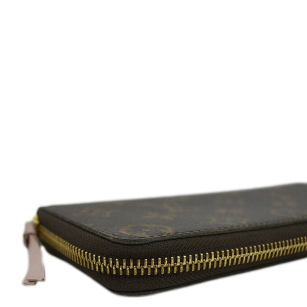 LOUIS VUITTON Clemence Monogram Canvas Zippy Wallet Brown