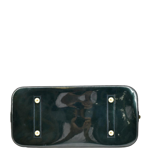 LOUIS VUITTON Alma GM Monogram Vernis Leather Satchel Bag Green