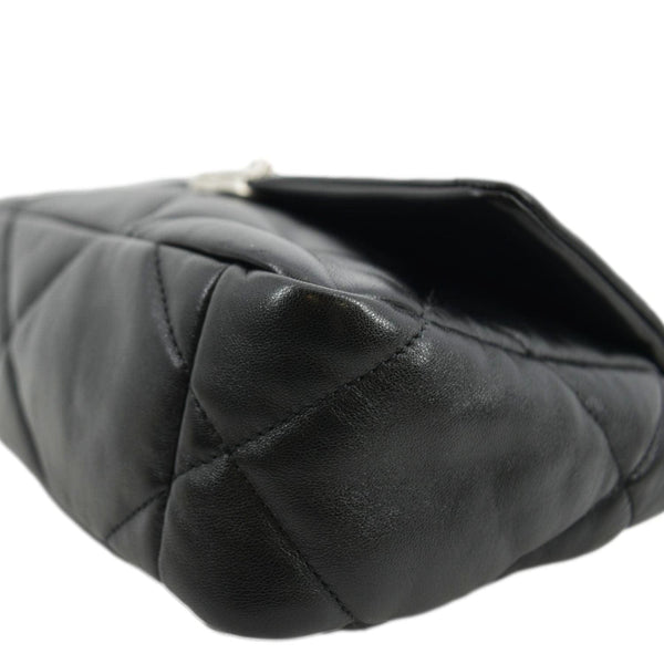 CHANEL 19 Small Flap Quilted Lambskin Leather Shoulder Bag Black