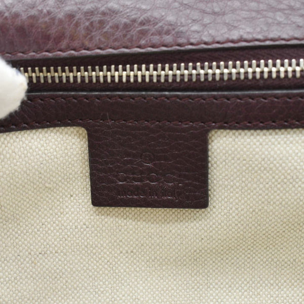 GUCCI Bamboo GG Canvas Top Handle Shoulder Bag Beige 247143