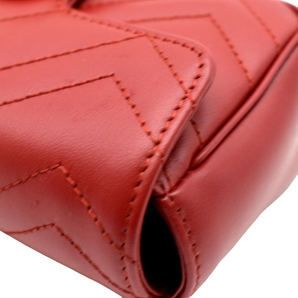 GUCCI GG Marmont Super Mini Matelasse Leather Crossbody Bag Red 476433