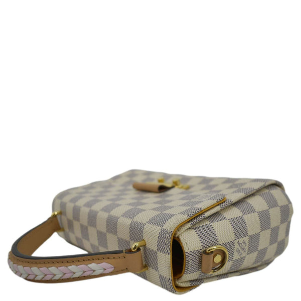 LOUIS VUITTON Croisette Damier Azur Satchel Crossbody Bag White