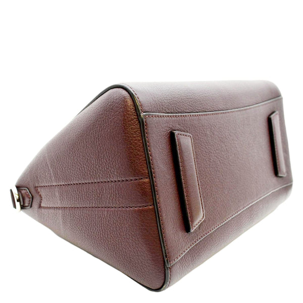 GIVENCHY Antigona Small Aubergine Leather Shoulder Bag Burgundy