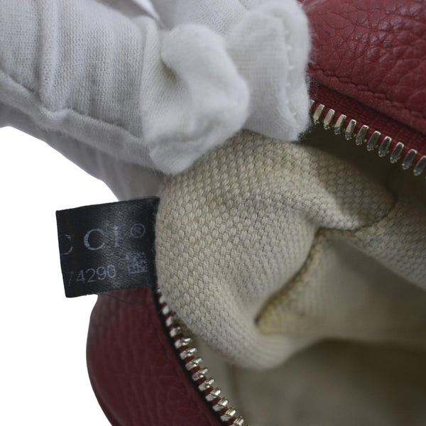 GUCCI Soho Disco Pebbled Leather Crossbody Bag Red 308364