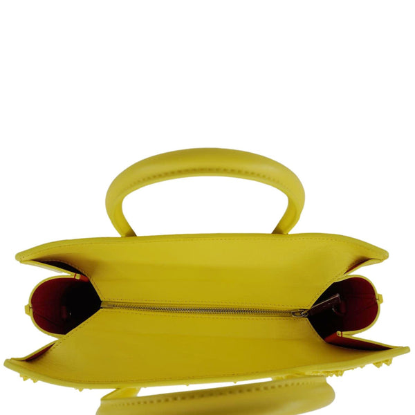 Christian Louboutin Paloma Medium Yellow Tote Bag - Close Zip View