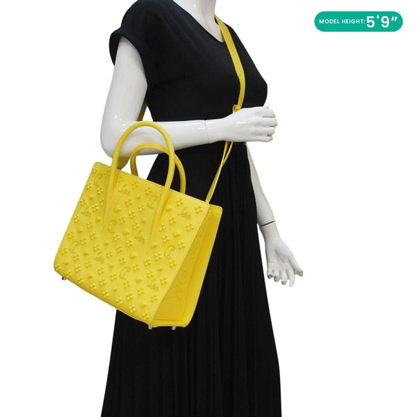 Christian Louboutin Paloma Medium Yellow Tote Bag - Model Holding