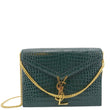 YVES SAINT LAURENT Cassandra  Embossed Leather Shoulder Bag Green