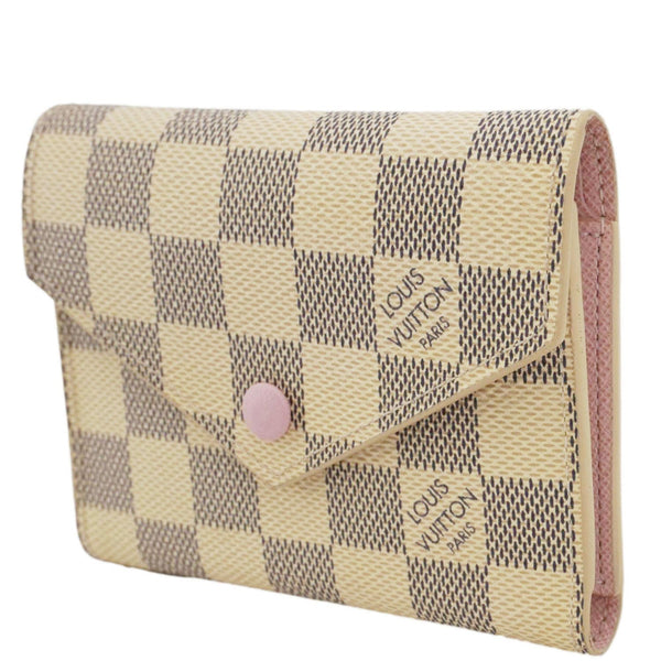 LOUIS VUITTON Victorine Damier Azur Wallet Rose Ballerine