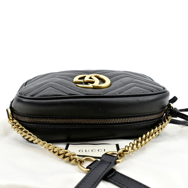 GUCCI GG Marmont Small Matelasse Leather Crossbody Bag Black 447632