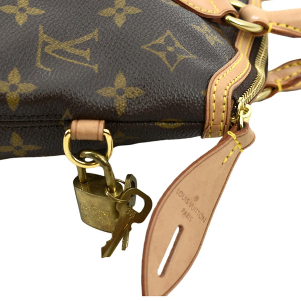LOUIS VUITTON Lockit Vertical PM Monogram Canvas Tote Bag Brown