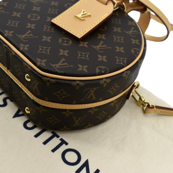 LOUIS VUITTON Petite Boite Chapeau Monogram Canvas Shoulder Bag Brown