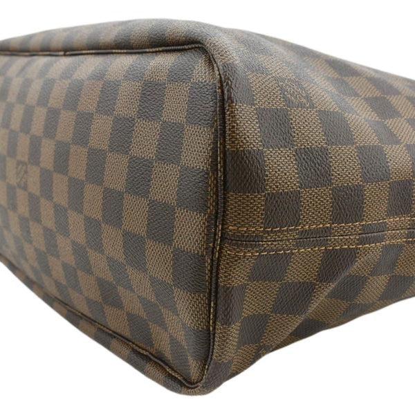 LOUIS VUITTON Neverfull MM Damier Ebene Tote Bag Rose Ballerine