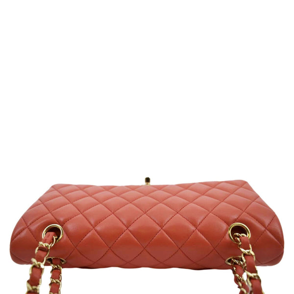 CHANEL Classic Medium Double Flap Quilted Leather Shoulder Bag Red