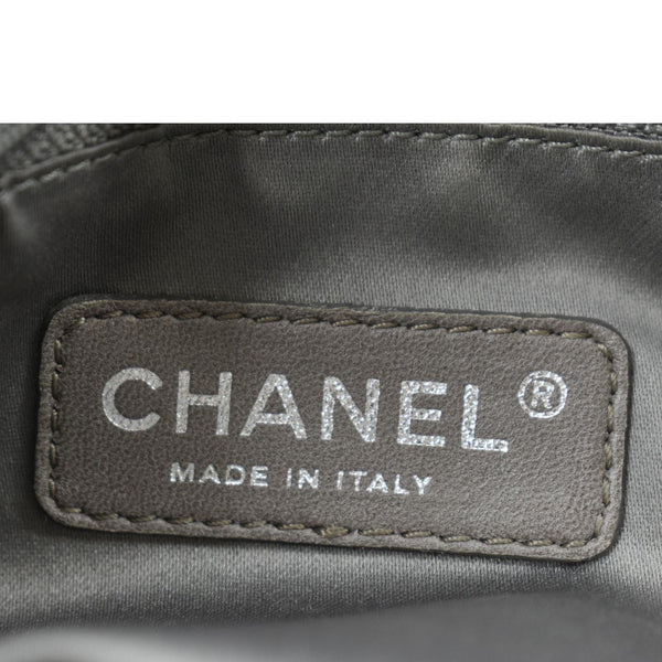 CHANEL Rodeo Drive Perforated Leather Shoulder Bag Metallic Silver