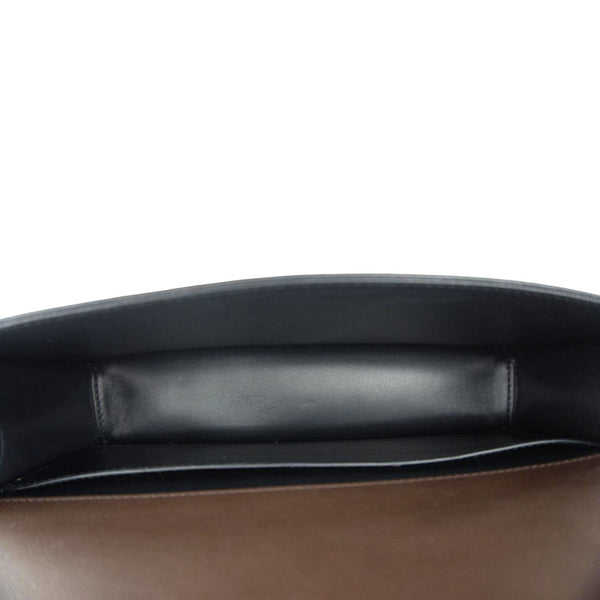 VALENTINO Loco V Logo Leather Messenger Bag Brown