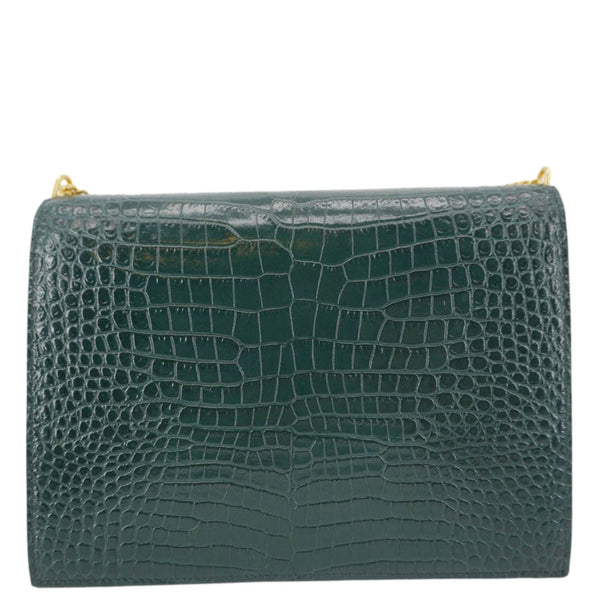 YVES SAINT LAURENT Cassandra  Embossed Leather Shoulder Bag Green