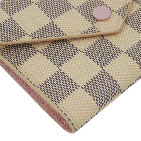 LOUIS VUITTON Victorine Damier Azur Wallet Rose Ballerine