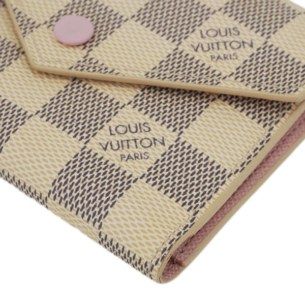 LOUIS VUITTON Victorine Damier Azur Wallet Rose Ballerine