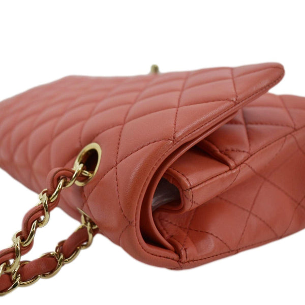CHANEL Classic Medium Double Flap Quilted Leather Shoulder Bag Red