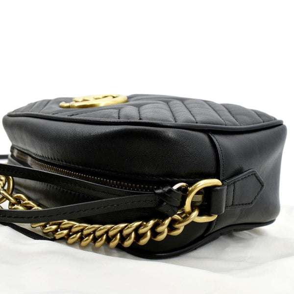 GUCCI GG Marmont Small Matelasse Leather Crossbody Bag Black 447632