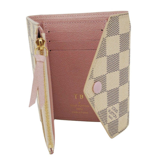 LOUIS VUITTON Victorine Damier Azur Wallet Rose Ballerine