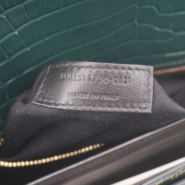 YVES SAINT LAURENT Cassandra  Embossed Leather Shoulder Bag Green