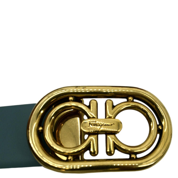 SALVATORE FERRAGAMO Buckle Reversible Belt Black/Mint Size 34