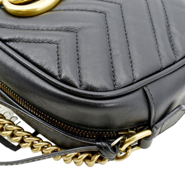 GUCCI GG Marmont Small Matelasse Leather Crossbody Bag Black 447632