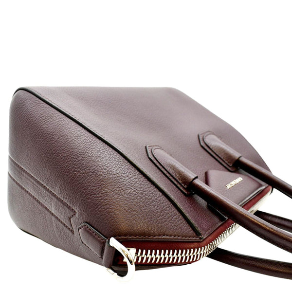 GIVENCHY Antigona Small Aubergine Leather Shoulder Bag Burgundy