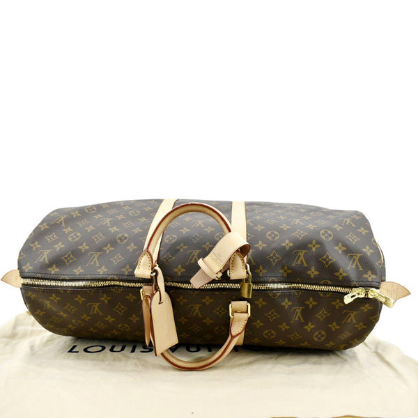 LOUIS VUITTON Keepall 55 Monogram Canvas Bostan Bag Brown