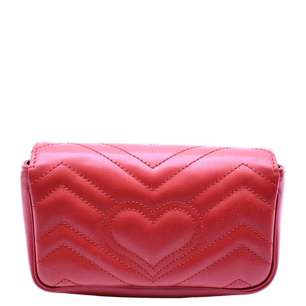 GUCCI GG Marmont Super Mini Matelasse Leather Crossbody Bag Red 476433