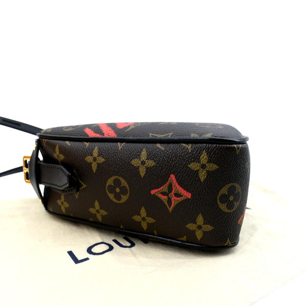 LOUIS VUITTON Sac Coeur Heart Monogram Canvas Crossbody Bag Brown