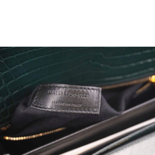 YVES SAINT LAURENT Cassandra  Embossed Leather Shoulder Bag Green