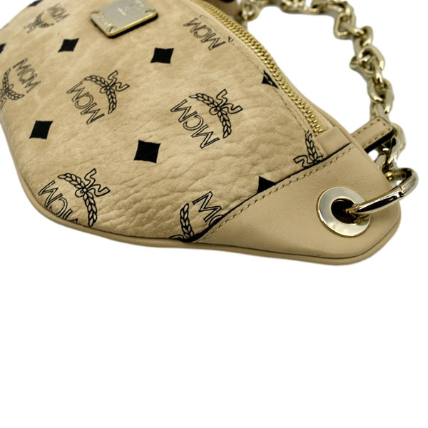 MCM Visetos Canvas Crossbody Belt Bag Beige