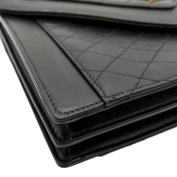 YVES SAINT LAURENT Gaby Small Envelope Quilted Leather Wallet Black