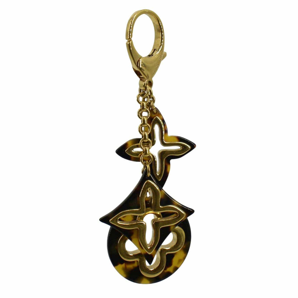 Louis Vuitton Insolence Gold Tone Tortoise Shell Charm Key Chain