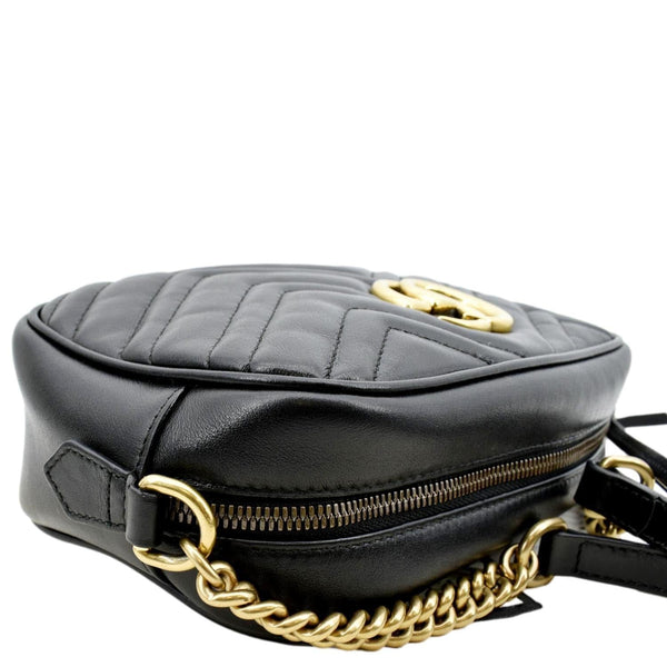 GUCCI GG Marmont Small Matelasse Leather Crossbody Bag Black 447632