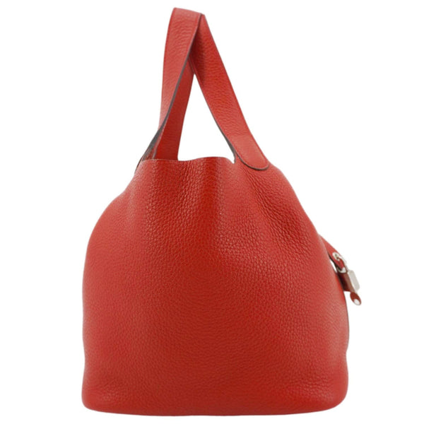 HERMES Picotin Lock 22 MM Taurillon Clemence Leather Hobo Bag Red