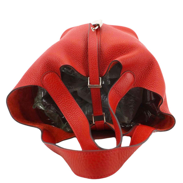 HERMES Picotin Lock 22 MM Taurillon Clemence Leather Hobo Bag Red