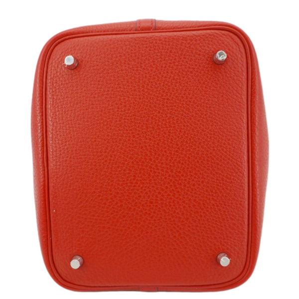 HERMES Picotin Lock 22 MM Taurillon Clemence Leather Hobo Bag Red