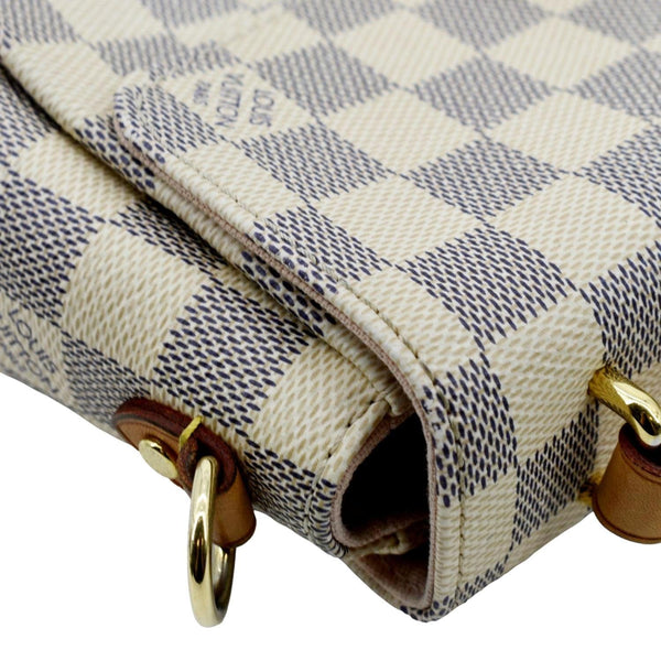 LOUIS VUITTON Croisette Damier Azur Satchel Crossbody Bag White