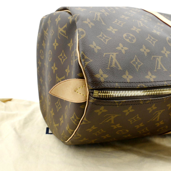 LOUIS VUITTON Keepall 55 Monogram Canvas Bostan Bag Brown