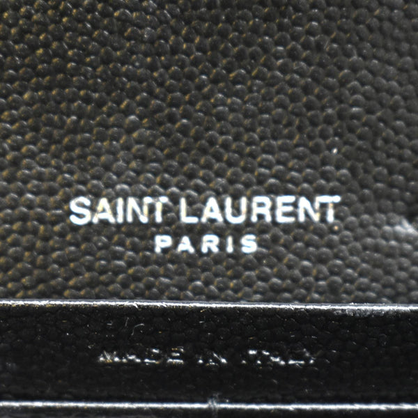 YVES SAINT LAURENT Monogram Grain De Poudre Leather Wallet Black