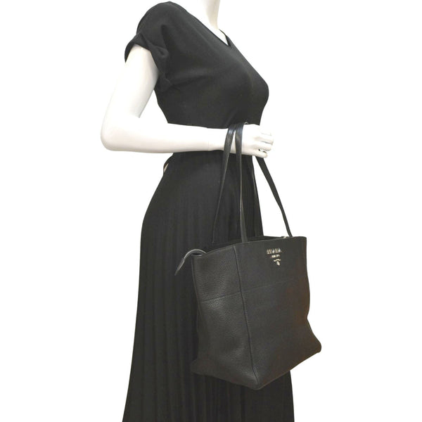 PRADA Leather Tote Bag Black
