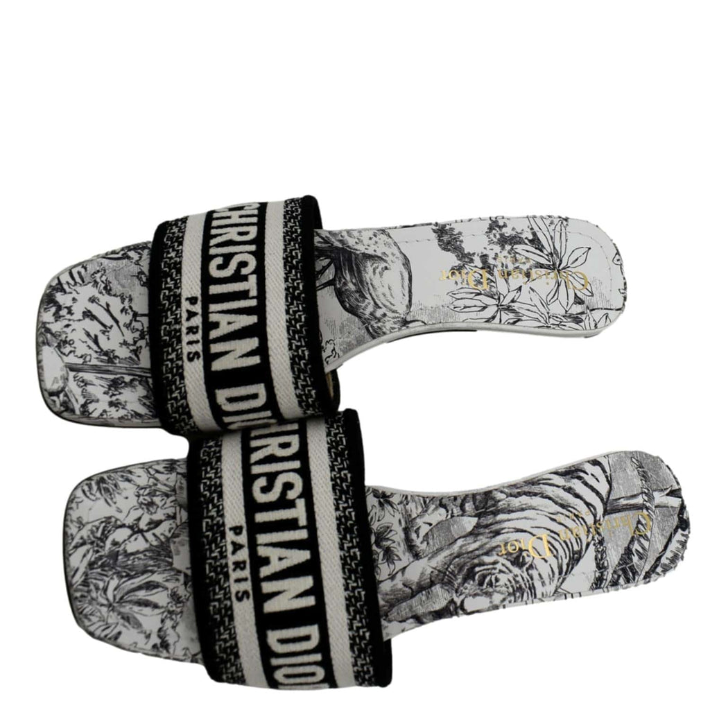 【Dior 】DAAY ヒールサンダル サイズ36 CHRISTIAN DIOR Dway Heeled Slide Embroidered Cotton Multicolor Size 36