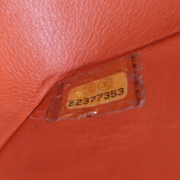 CHANEL Classic Medium Double Flap Python Leather Shoulder Bag Red