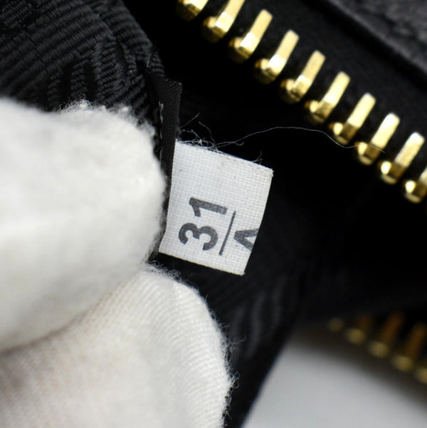 PRADA Vitello Daino Large leather Tote Shoulder Bag Black