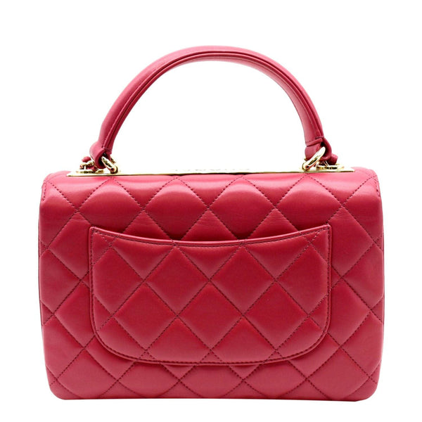 CHANEL Trendy CC Top Handle Flap Quilted Leather Shoulder Bag Pink